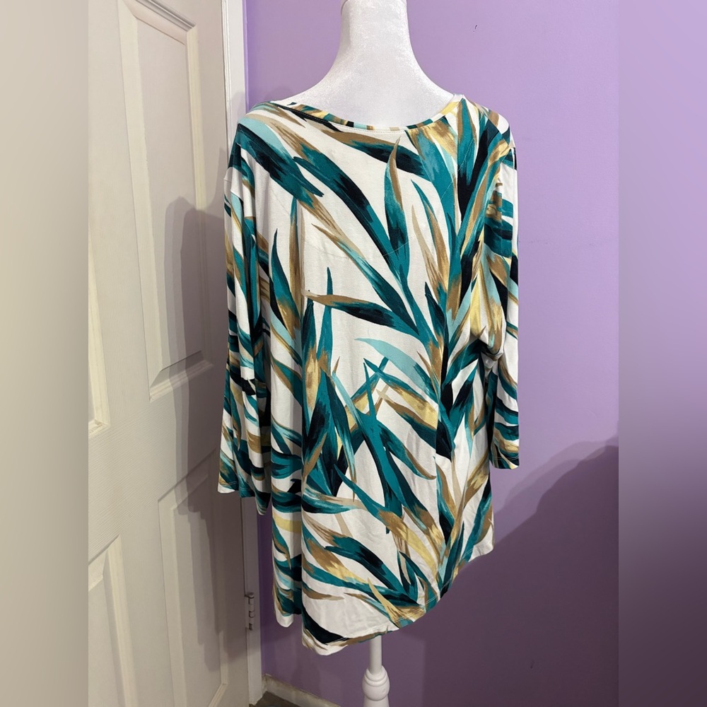 JM Collection Patterned Blouse - Picture 2 of 3